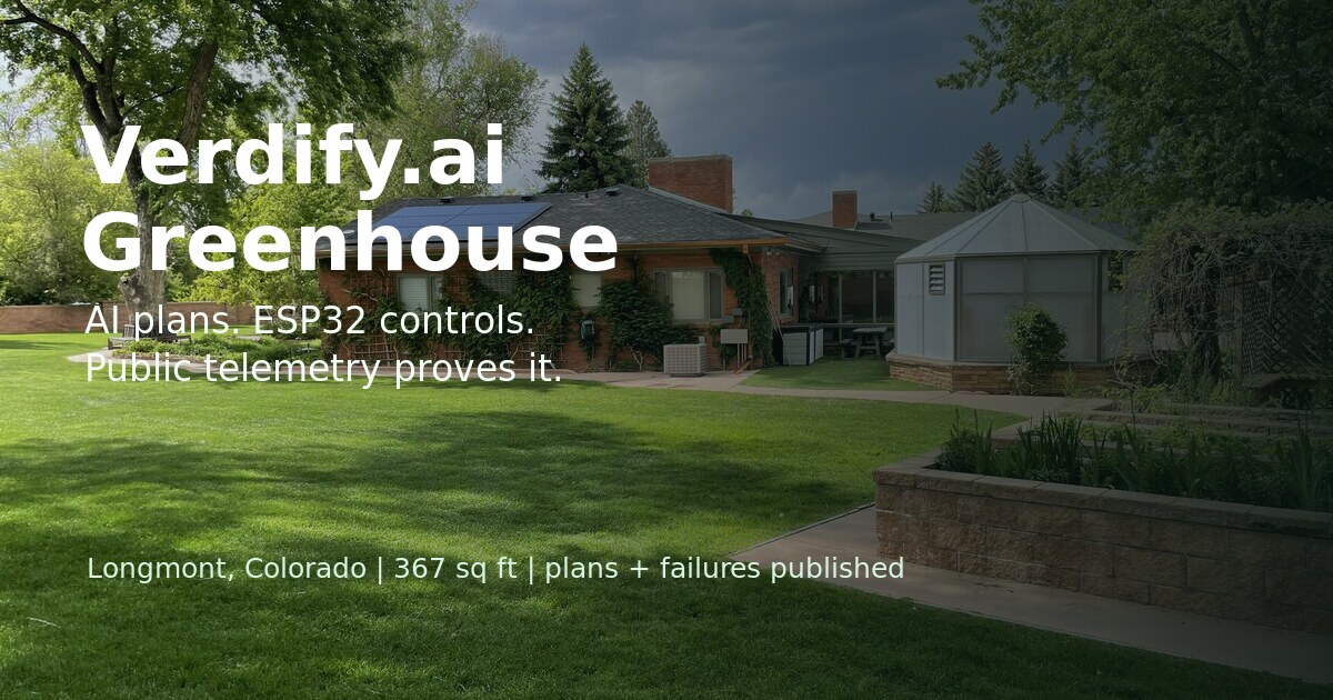 Verdify Lab greenhouse proof environment for Verified AI workflows